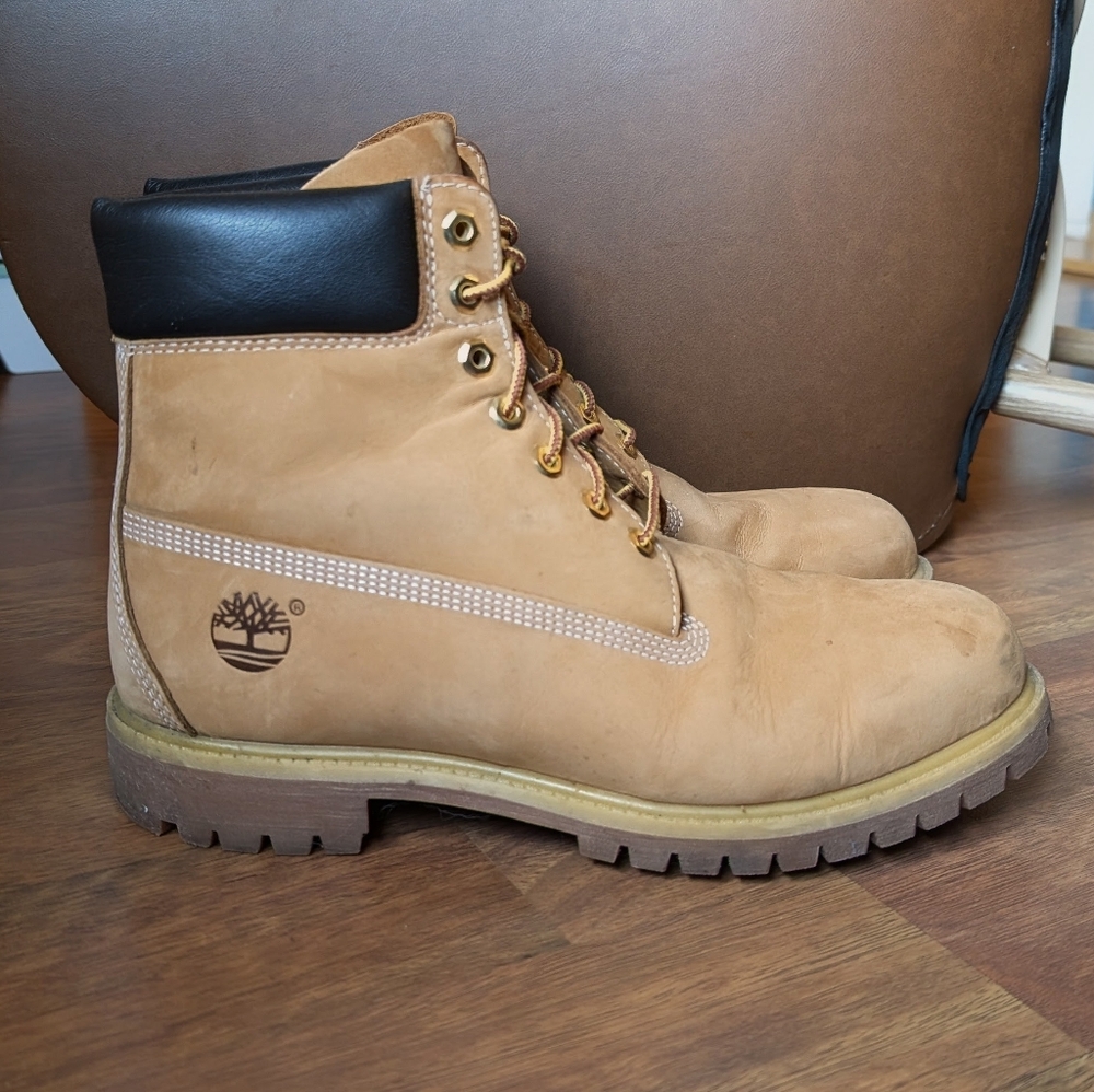 Timberland Men's 6-Inch Premium Waterproof Leather Boot, 10.5, Wheat